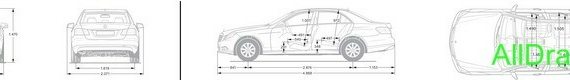 Mercedes-Benz E-Class W212 (2009) (Мерcедес-Бенз Е-Класс В212 (2009)) - чертежи (рисунки) автомобиля